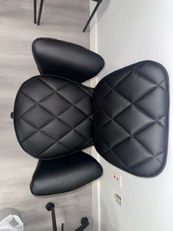 Black Quilted Rolling Office Chair – $30
