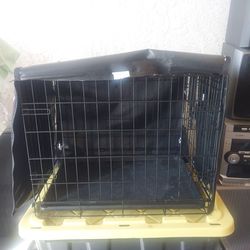 Small dog cage and cover
