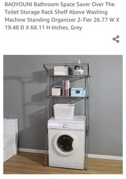 Bathroom Space Saver Over The Toilet Storage Rack Shelf Above Washing Machine Standing Organizer