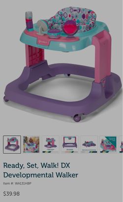 1 Ready, Set, Walk! DX Developmental Walker+activity play center + nursing pads