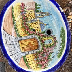 Hand-painted Italian artwork sink or planter