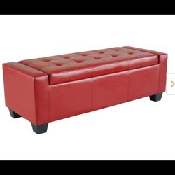 Ottoman Storage Bench Red Brand New 
