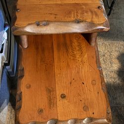 Rustic solid wood side table