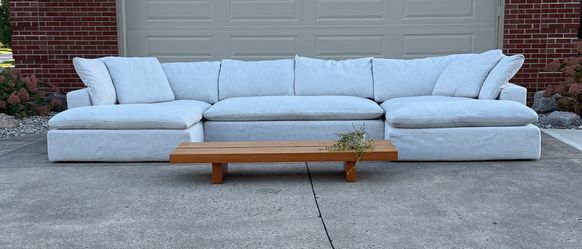 RH Restoration Hardware Cloud Luxe Sectional Sofa Double Chaise Light Gray 177″