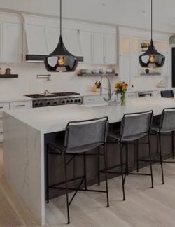 2 Black hanging Modern Pendant Lights