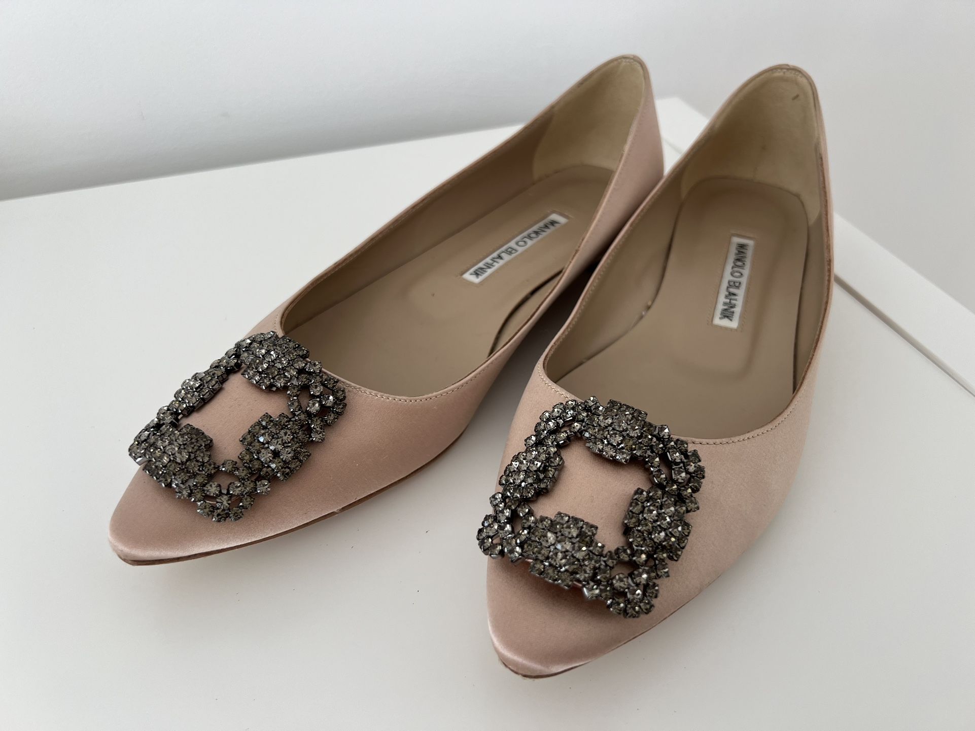 Satin Flats Beige