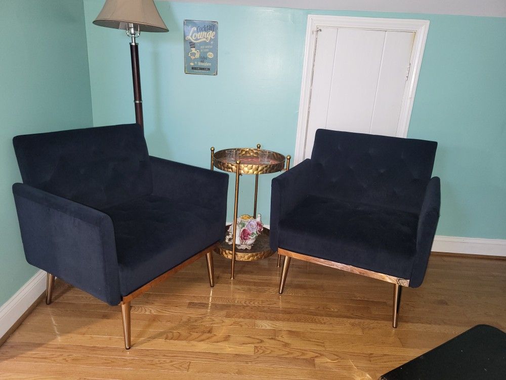 Black Velvet Gold Leg Chairs And Bar Table