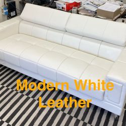 Modern Leather Sofa with Adjustable Backrests (Finance and Delivery)