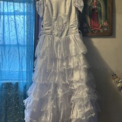 Brand New First Commune White Dress,Size Large 