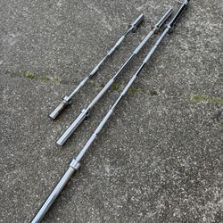 Olympic bars. 7ft, 4ft and curl bar