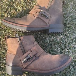 UGG CHEYNE COCONUT SHELL LEATHER ANKLE WATERPROOF BOOT US 5.5 