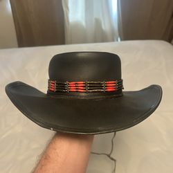 Winfield Cover Co. San Francisco Leather Medium Black Cowboy Hat