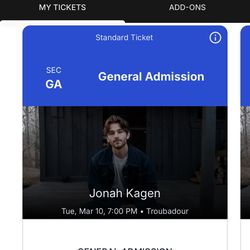 Jonah kagen Tuesday March 10th