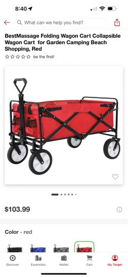 Collapsible Folding Wagon Cart Red