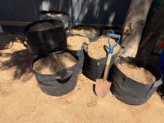Free-clean dirt in growing bags!