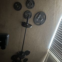Cap bar And 200lbs In Weights
