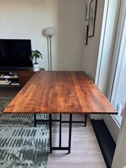 space-saving folding Modern Dining Table (3 leaf)