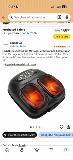 LINGTENG Shiatsu Foot Massager with Heat