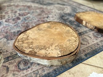 Decorative Birch Wood Slice Tray - Natural Wood Tones (7 total available)