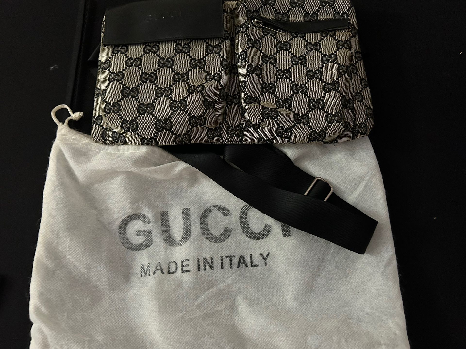 Gucci Brown Monogram Double Pocket Belt Bag