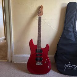 Red and black Electric guitar, 