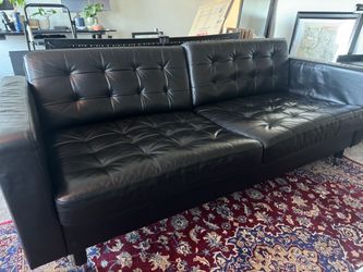 Black leather couch