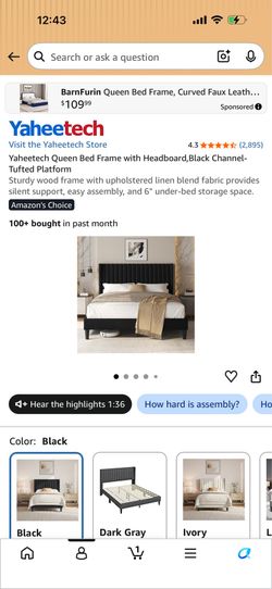 King size bed frame