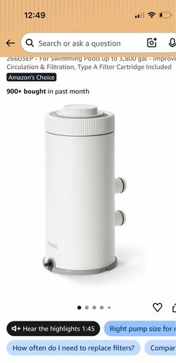 Filter pump pool