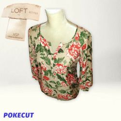 Ann Taylor LOFT Women's Xs Petite Floral Print Top 
