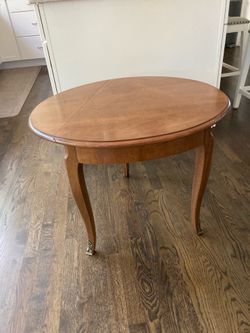 Oval Wood Dining Table with Cabriole Legs