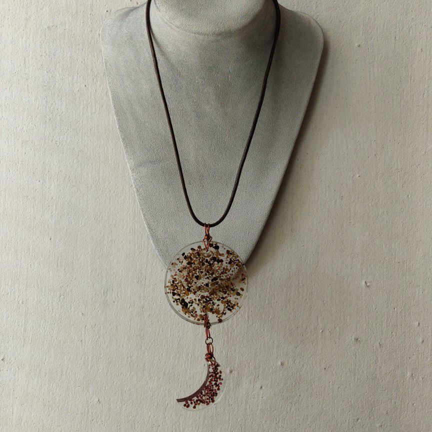 Raw Garnet River Stone Handcrafted Necklace 
