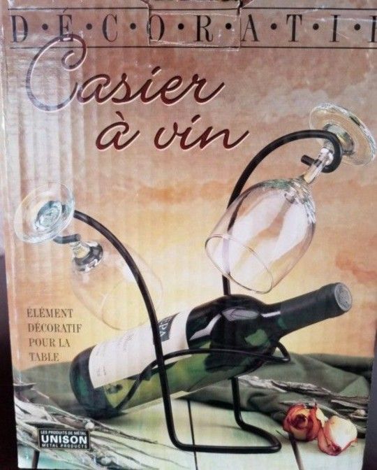 NEW & Inexpensive! Wine Rack With Wine Glass Holder (NEVER USED)