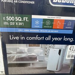 De’Longhi Portable AC & Heater (4-in-1) + Remote | 500 sq ft