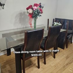 Glass Dining Room Table With 6 Chairs 