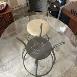 Glass table and chair
