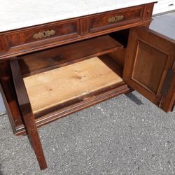 Antique White Marble Top Washstand 