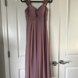 Azazie Vicente in the color Vintage Mauve - Sweetheart Maxi Gown