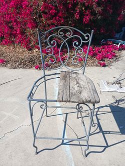 Art Nouveau Wrought Iron Chair 37 X 18 X 17" Pick Up So California 