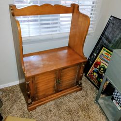 Vintage Bucket Bench With Storage Solid Wood