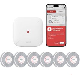 X-Sense Smart Smoke Detector with Voice Alerts and 17 Locations, Wi-Fi Smoke Alarm with SBS50 Base Station, Test from APP, Wireless Interconnected Fir