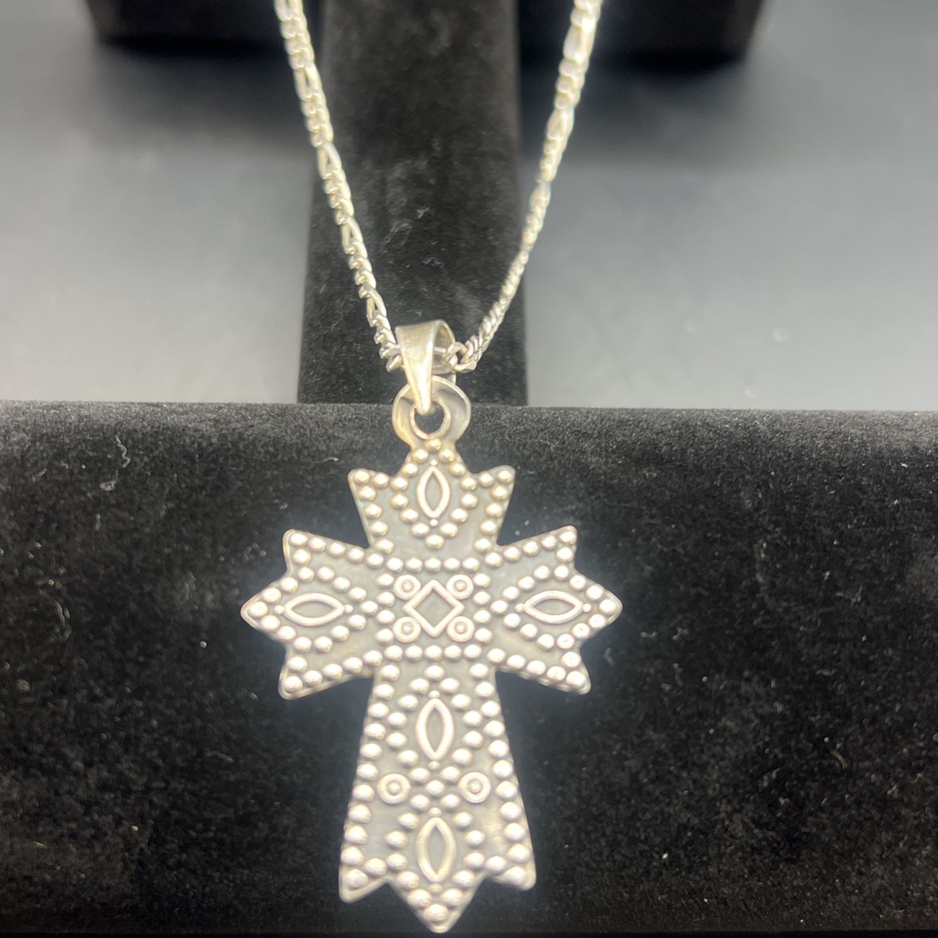 TAXCO MEXICO Cross Pendant Fine 950 Sterling Silver Mexican Jewelry