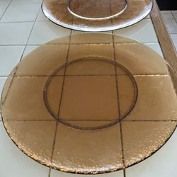 13” Five Tented Glass Device Platters Like New Except One Has Little Chips $5 Each
