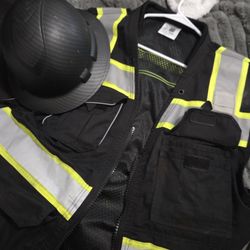 Construction Helmet And Koshigo Safety Vest
