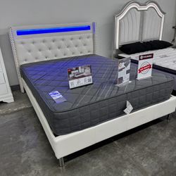 New Queen Bed Frame With Mattress 