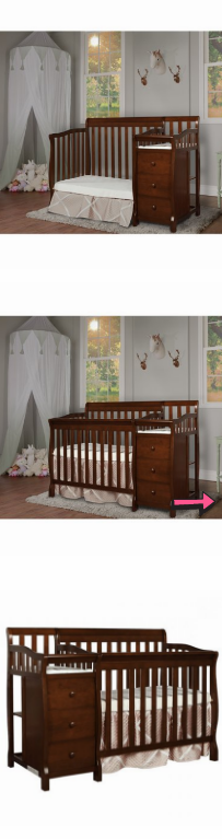 NEW Convertible Crib Mini Portable Baby Bed Sleeper with Changer Size Toddler Nursery Safety Furniture Combo Wood Unisex Mattress Children *↓READ↓*