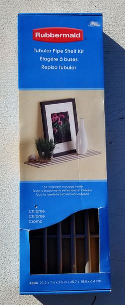 New in box! Hanging Tubular Shelf Kit, Chrome Finish