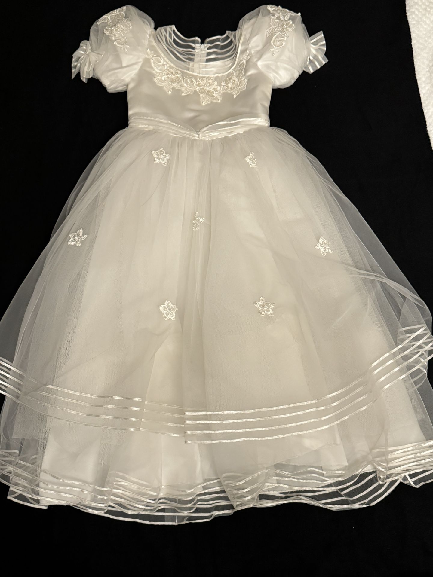 Communion White Dress With Headpiece
