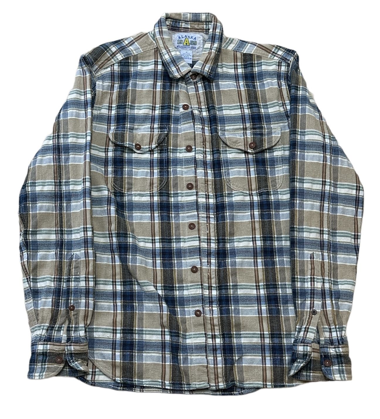 Alaska Wilderness Gear 1959 Vintage Men’s Plaid Flannel Button Up Shirt Size M