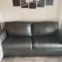 Ashley Furniture Leather Sofa, Chair, and Ottoman