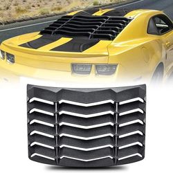 CUMART Rear Window Louvers Windshield Sun Shade Cover Lambo Style Matte Black Compatible with Chevy Camaro 2010-2015